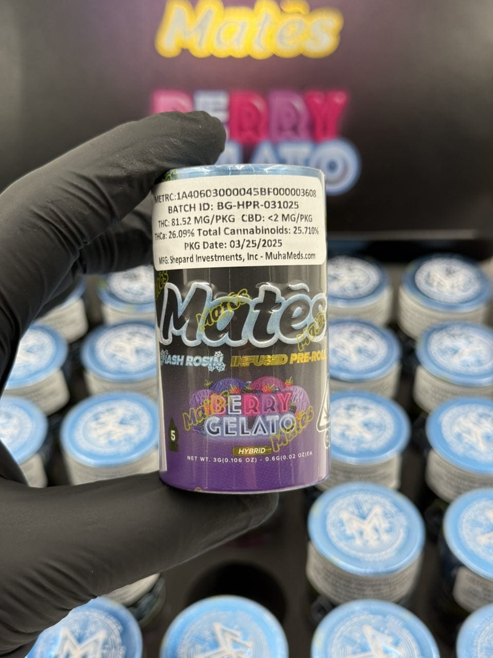 5pk Muha mates Hash rosin infused pre rolls