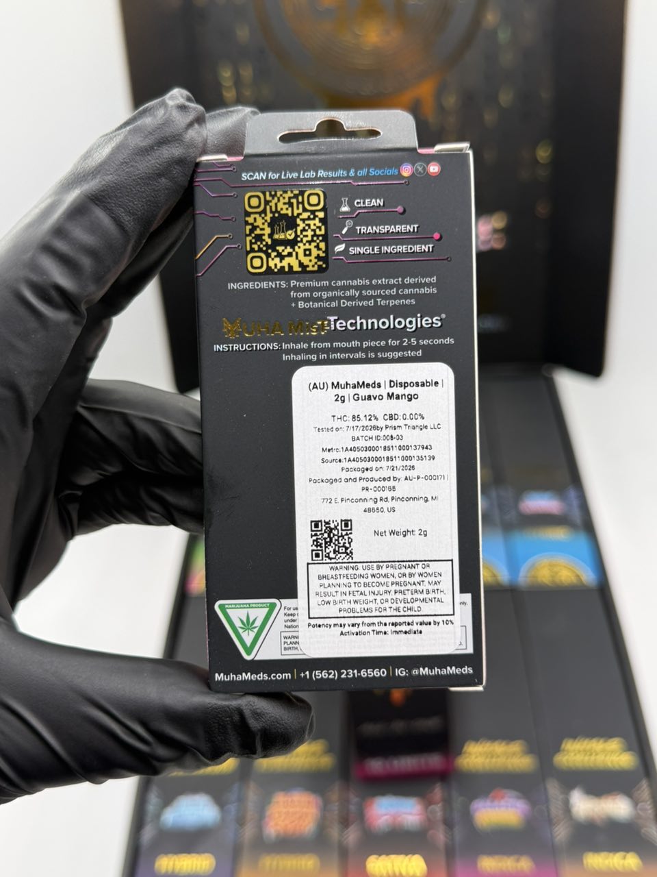 muhameds thc vapes 50 count box